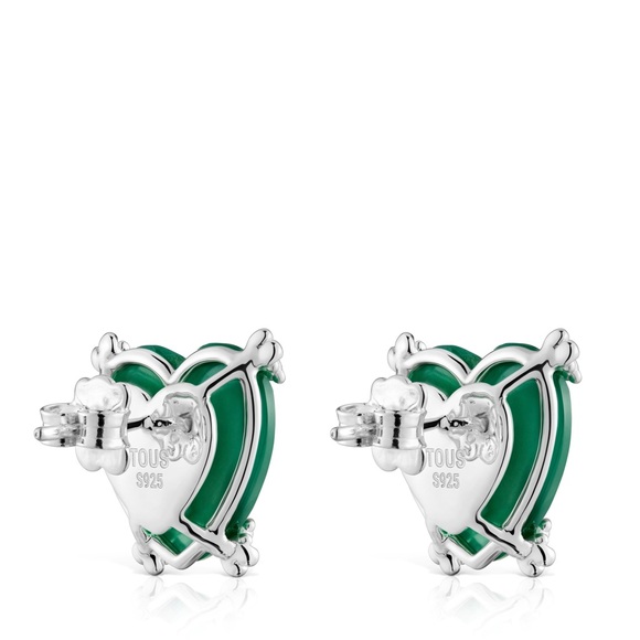 TOUS Color Pills earrings in sterling silver with faceted heart-cut - Picture 6 of 9